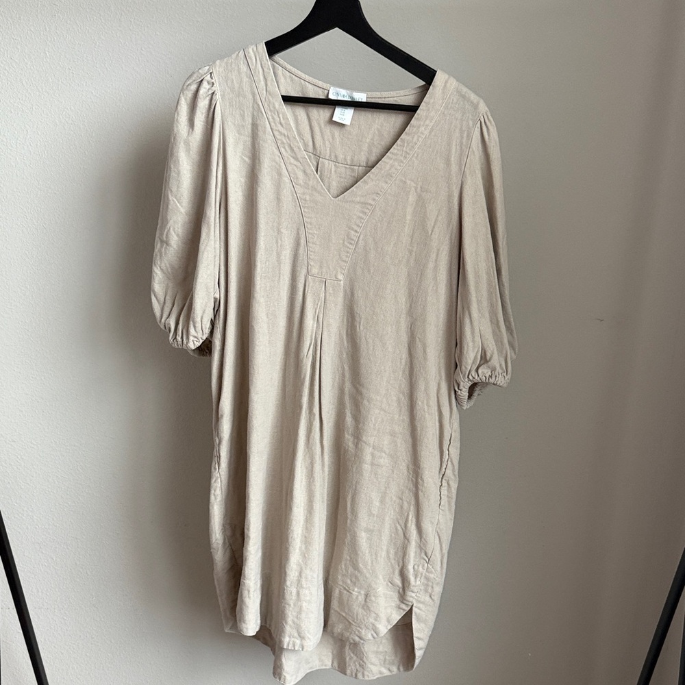 Cynthia Rowley Beige V-Neck Tunic Dress